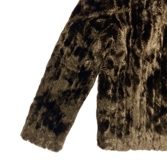 White Stag Faux Fur Coat Women M Brown Pocket Lined Luxury Classic Teddy Jacket - Picture 9 of 16